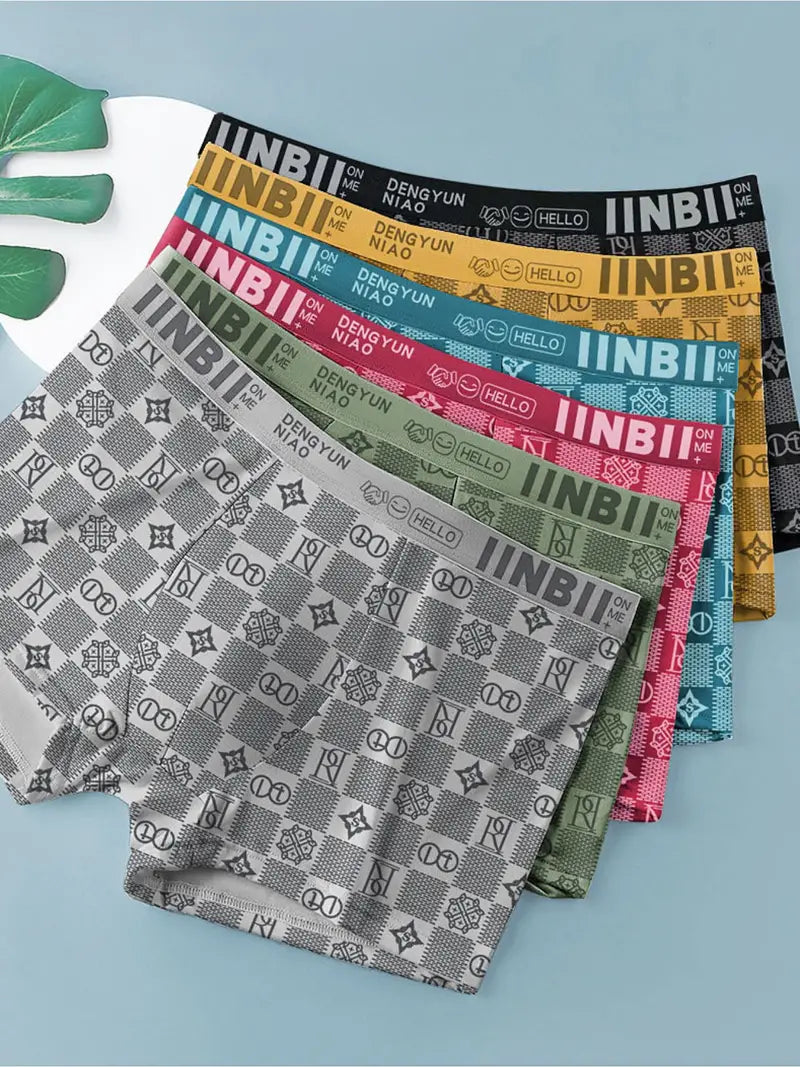 COTTON LETTER PRINTED MEN BOXER UNDERWEAR ( PACK OF 6 )